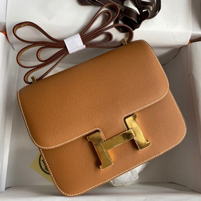 Hermes Constance 18 Handmade Bag In Gold Epsom Calfskin Top Replica HMSFULKHZ4G