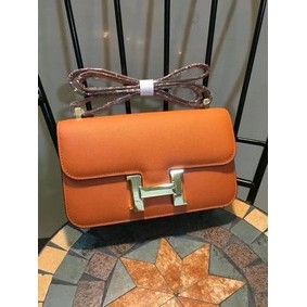 Imitation Hermes Constance Bag Calfskin Leather H9978 Orange HMSKB5UON79