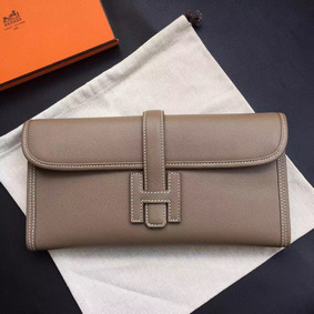 Hermes Jige Elan 29 Clutch Bag In Etoupe Epsom Calfskin HMSKOZ91UBW