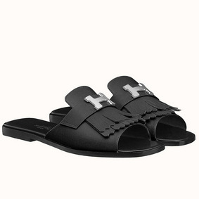 Hermes Auteuil Sandals In Black Calfskin Replica HMSN4650AM0