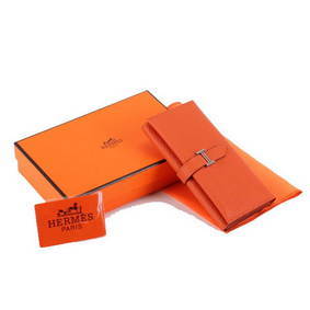 Hermes Bearn Japonaise Tri-Fold Wallet A308 Orange 1:1 Replica HMSY3RXB50Y