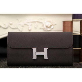 Hermes Constance Long Wallets Original Leather HA909 Brown 1:1 Replica HMSLE25GHC7