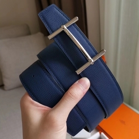 Hermes H d'Ancre Reversible Belt In Indigo/Black Epsom Leather Replica HMSH9132OYS