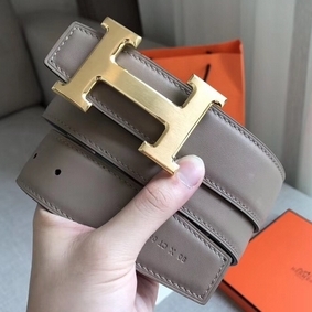 Hermes H Reversible Belt In Grey/Black Swift Leather Replica HMS5QTO0024
