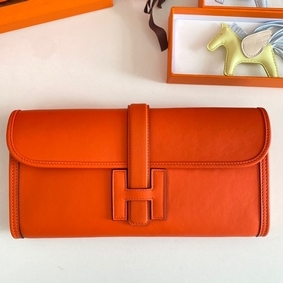 Imitation Hermes Jige Elan 29 Clutch Bag In Orange Swift Calfskin HMSKDEWTRR6