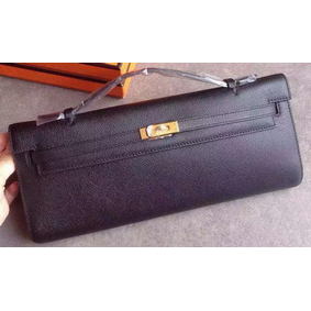 Best Quality Hermes Kelly 31cm Clutch Epsom Leather KL31 Black HMSCDV8JZLQ