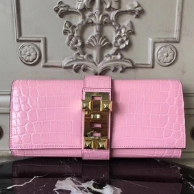 Hermes Medor Clutch Bag In Pink Crocodile Leather HMS89ZCBMD7