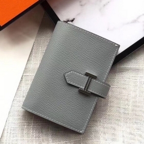 Hermes Bearn Mini Wallet In Blue Lin Epsom Leather Replica HMS6FMGO0N8