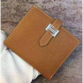 First-class Quality Hermes Bi-Fold Wallet Togo Leather H512 Brown HMSV3O8I8NQ