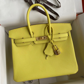 Hermes Birkin 25 Retourne Handmade Bag In Lime Epsom Calfskin Replica HMS5DFT19U9