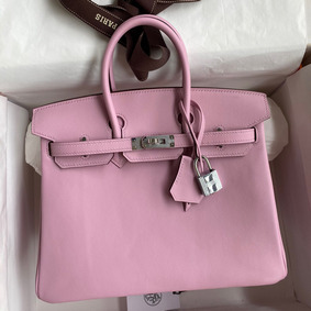 Hermes Birkin 25 Retourne Handmade Bag In Mauve Sylvestre Swift Calfskin Replica HMS51D0XQ1C