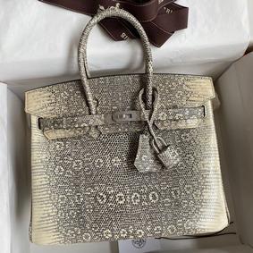 AAA Hermes Birkin 25 Retourne Handmade Bag In Ombre Lizard Leather HMSA55VL3R7