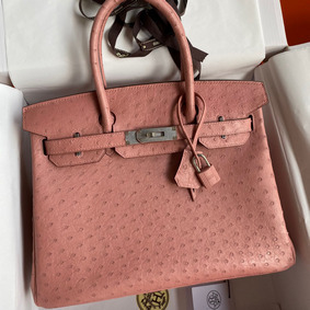Hermes Birkin 30 Retourne Handmade Bag In Terre Cuite Ostrich Leather Top Replica HMSN1Q023Z3