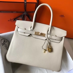 Knockoff Hermes Birkin 30cm Bag In Beton Clemence Leather GHW HMSLUL1860D