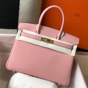 Hermes Birkin 30cm Bag In Pink Clemence Leather GHW Replica HMSQ831823C