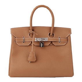 Hermes Birkin 30CM Tote Bag Camel Original Leather H30 Silver HMS861AI9RY