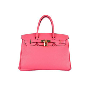 Hermes Birkin 30CM Tote Bags Pink Clemence Leather Gold 1:1 Replica HMSE1083028