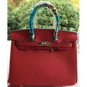 Hermes Birkin 30CM Tote Bags Red Calfskin Leather BK30 Gold HMS6IGOKOW2