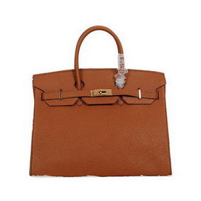 Hermes Birkin 35CM Tote Bag Camel Clemence Leather H35 Gold HMSOVJ11290