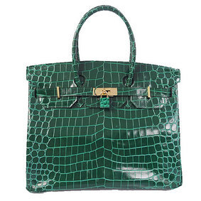 Hermes Birkin 35CM Tote Bag Green Iridescent Croco Leather Gold HMSE4KH01L8
