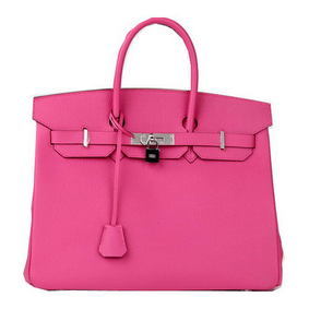 Hermes Birkin 35CM Tote Bag Peach Original Leather H35 Silver Top Replica HMS59MH59SX