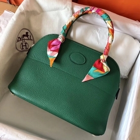 Hermes Bolide 31 Handmade Bag In Vert Vertigo Clemence Leather Replica HMS4VFVHDNC