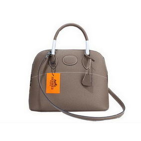 Hermes Bolide 31CM Calfskin Leather Tote Bag H509083 Grey 1:1 Replica HMS4U0ELMKA