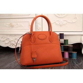 Imitation Hermes Bolide 31CM Original Leather Tote Bag Orange HMSZ0TPJ8S5