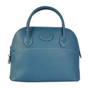 Hermes Bolide 31CM Tote Bags Clemence H1031 Blue Top Replica HMS2HMI396K