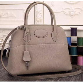 1:1 Replica Hermes Bolide 37CM Calfskin Leather Tote Bag B1004 Light Grey HMSTEYF1135