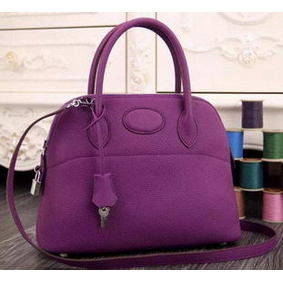 Hermes Bolide 37CM Calfskin Leather Tote Bag B1004 Purple HMS6G4X27YC