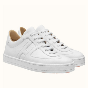 Replica Hermes Boomerang Sneakers In White Epsom Leather HMSPDFRC8VP