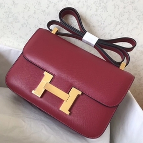 Copy Hermes Constance 24 Handmade Bag In Ruby Epsom Leather HMSJH085S86