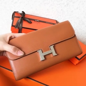 Hermes Constance Long Wallet In Gold Swift Leather 1:1 Replica HMSI4AD193G