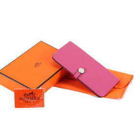 Best Quality Hermes Dogon Togo Leather Wallet Travel Case A808 Roseo HMSQO3VND8X