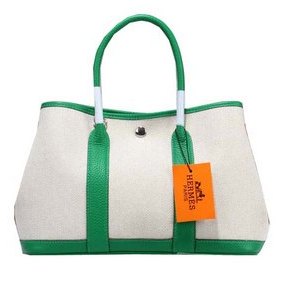 Hermes Garden Party 30cm Tote Bag Canvas Light Green Top Replica HMSD907Q5HU