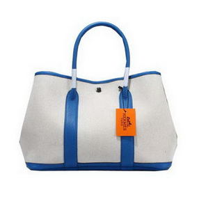Hermes Garden Party 36cm Tote Bag Canvas Blue Top Replica HMS3D2ZFRZ5