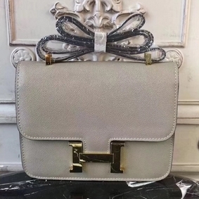 Hermes Grey Constance MM 24cm Epsom Leather Bag Top Replica HMSN6ZAW2UV