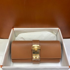 Hermes H Medor swift Leather Clutch 37566 brown&gold hardware HMSN2LKTKHT