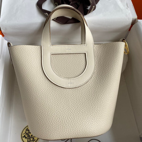 Hermes In The Loop 18 Handmade Bag in Craie Clemence Leather 1:1 Replica HMSI4692T7C