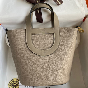 Cheap Hermes In The Loop 18 Handmade Bag in Gris Asphalt Clemence Leather HMSSU81OF25