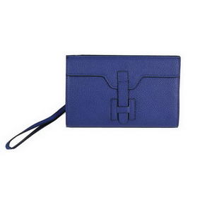 Hermes Jige Clutch Bag Calfskin Leather HQ8059 Blue Top Replica HMSZ26Q3B1Z