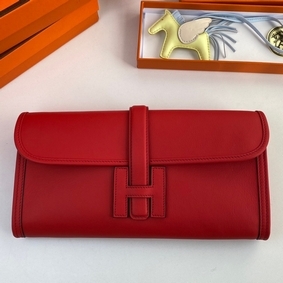 Hermes Jige Elan 29 Clutch Bag In Red Swift Calfskin Replica HMSD62851V2