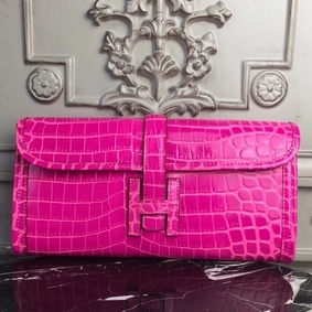 Hermes Jige Elan 29 Clutch In Rose Red Crocodile Leather Replica HMSI0UN2YGK