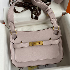 Best Quality Hermes Jypsiere Mini Handmade Bag In Mauve Pale Evercolor Calfskin HMSI6W0ZZ52