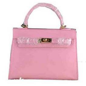 Hermes Kelly 22cm Tote Bag Calfskin Leather Pink Top Replica HMSA33TU6E0