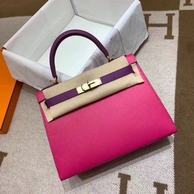 High Quality Hermes Kelly 28cm Shoulder Bags Epsom Leather KL28 Plum red&purple HMS9PNEVYGW