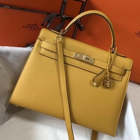 Hermes Kelly 32cm Bag In Yellow Epsom Leather GHW 1:1 Replica HMS063UBMPQ