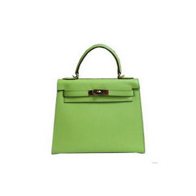 Imitation Hermes Kelly 32cm Shoulder Bag Green Saffiano Leather K32 Gold HMS5O4Q32P3