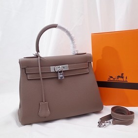 Hermes Kelly Shoulder Bag Original TOGO Leather KY3255 gray 1:1 Replica HMSCT06M19L
